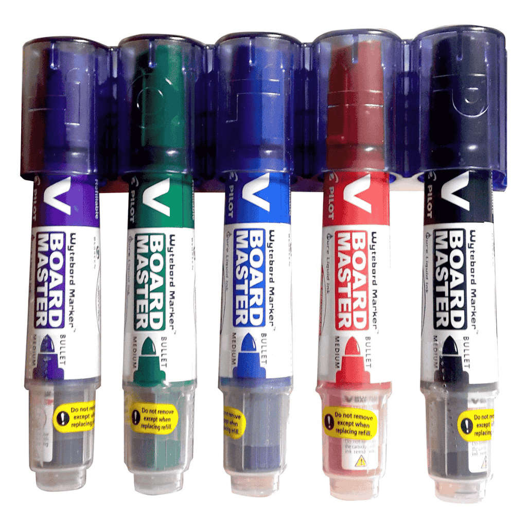 Pilot V Board Magnetic Pen Holder with 5 Markers