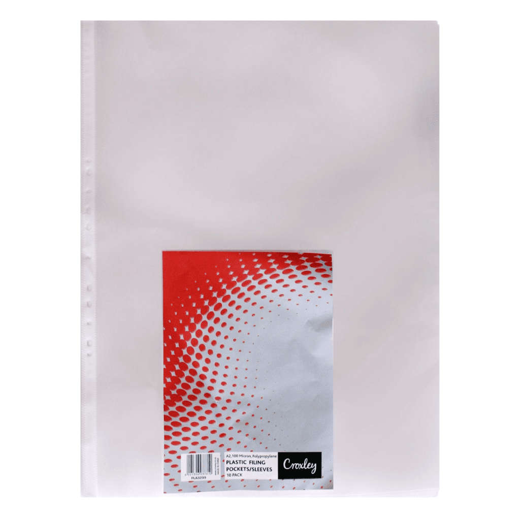 A2 Filing / Plastic Pockets 100mic  Pack of 10