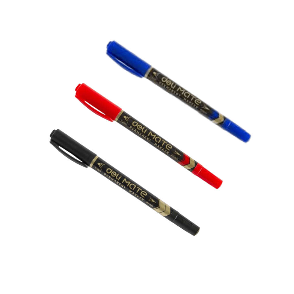 Deli Permenant Marker Dual Tip Size 0.5 mm +1.0 mm