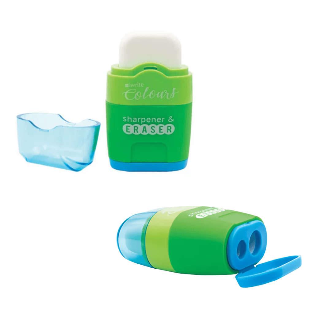 Iwrite Colours 2 hole Sharpener and Eraser Combo