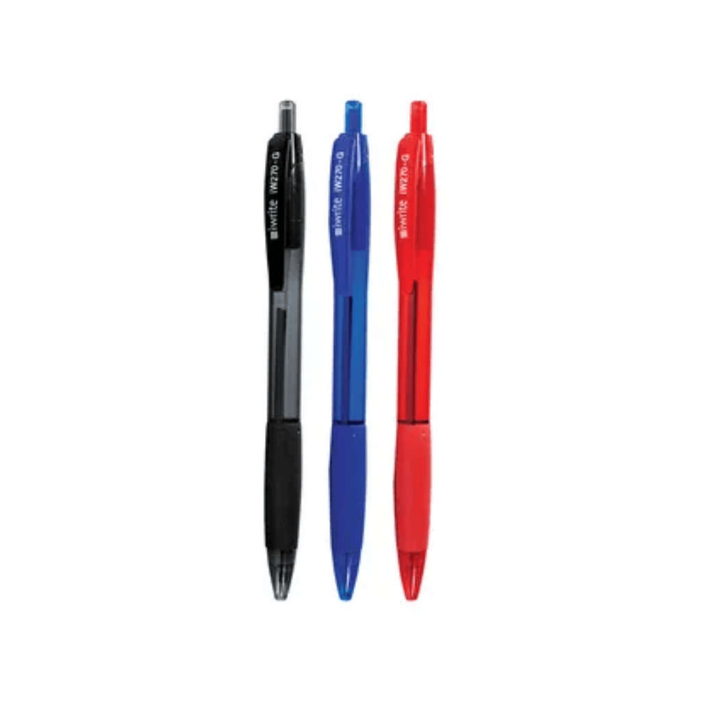 Iwrite Retractable Gel Pen with Rubber Grip 0.5mm