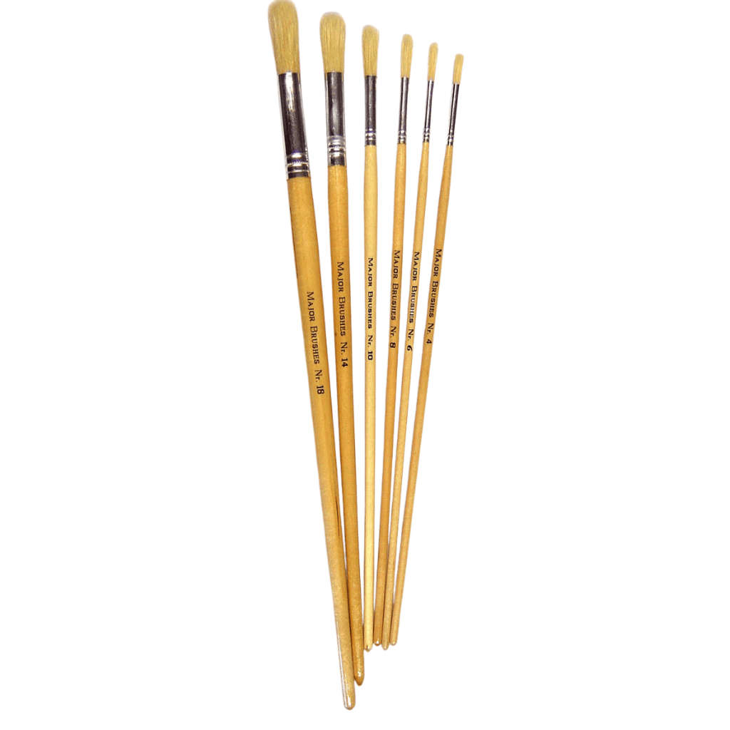 Round Hog Hair Brush Set 6pc