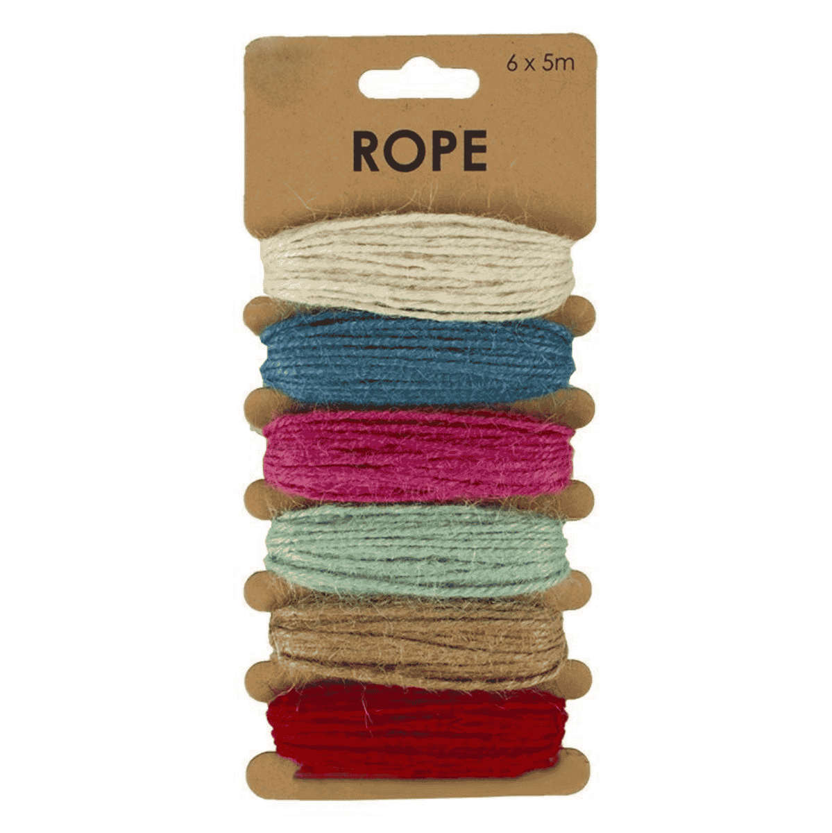 Light Colour Craft Rope  6 Colours, 5m Each