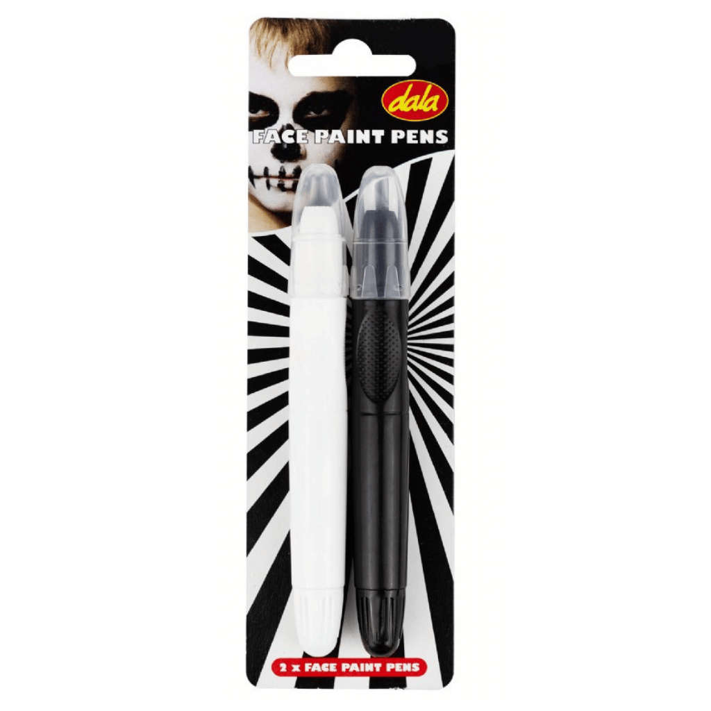 Dala Face Paint Pens Black + White 2pc
