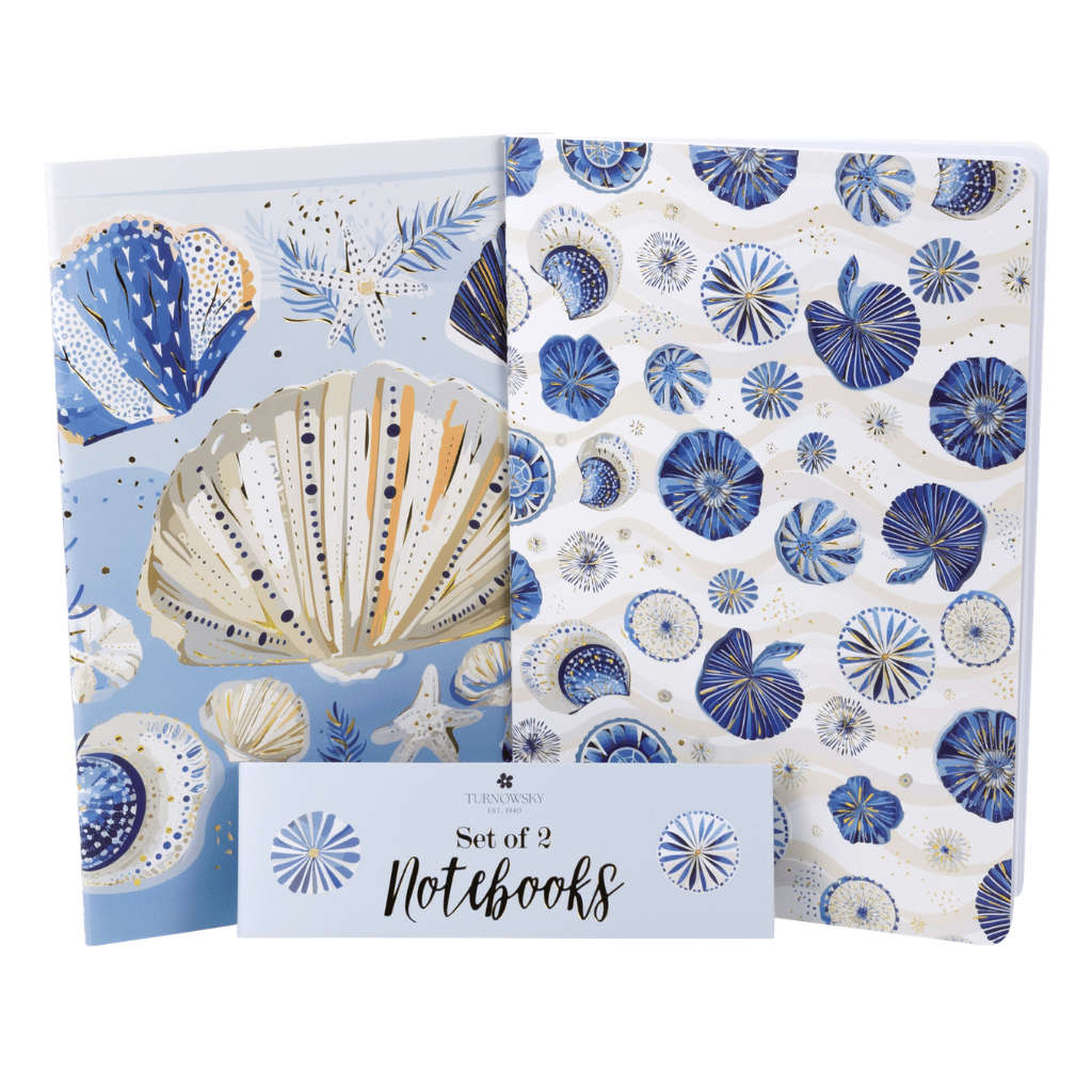 Kenzel A5 Stitched Notebooks  Ocean Shells 2 Pack