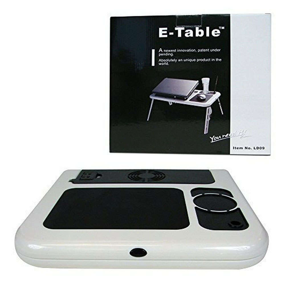 E-Table Laptop Table with USB Cooling Pad