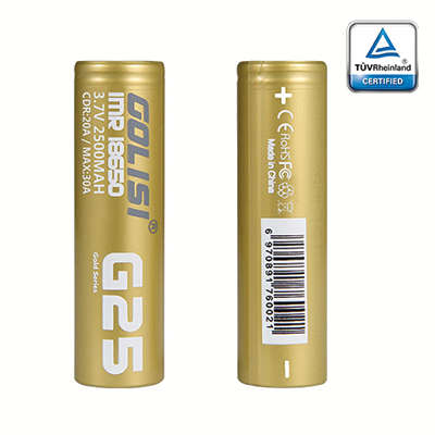 Golisi 18650 BATTERY, 2500MAH 20A CDR