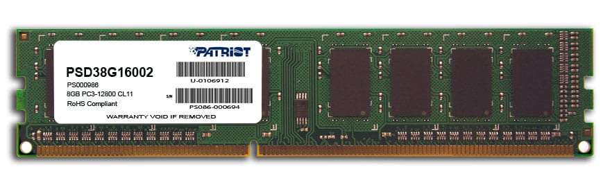 PATRIOT 8GB 1600MHZ DDR3 UDIMM SR