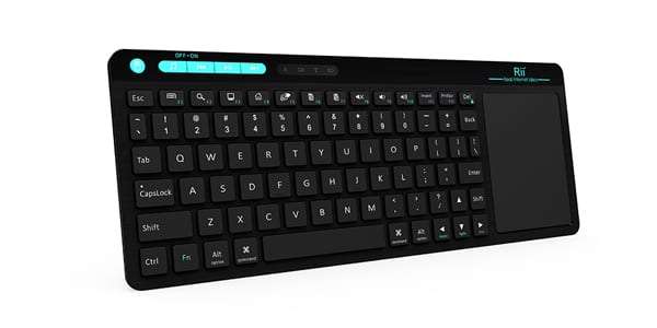 Rii Wireless QWERTY Multimedia Touchpad Full Keyboard Black