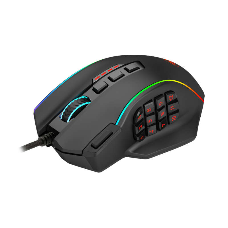REDRAGON PERDICTION 4 12400DPI RGB MMO Ergo Gaming Mouse  Black