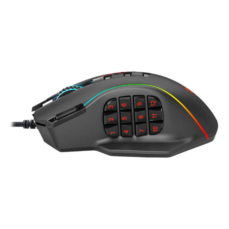 REDRAGON PERDICTION 4 12400DPI RGB MMO Ergo Gaming Mouse  Black