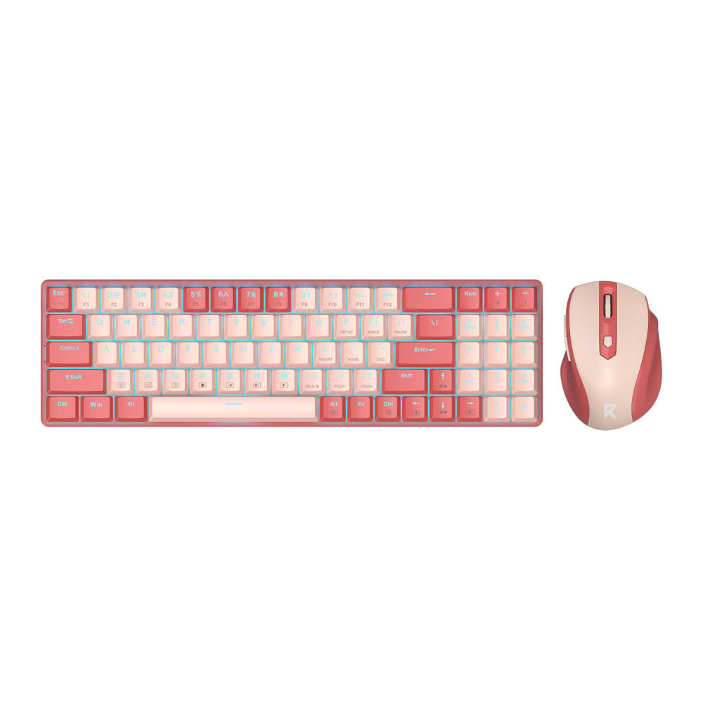 Redragon Bs8772 Wireless Keyboard And Mouse Combo - Red Pink