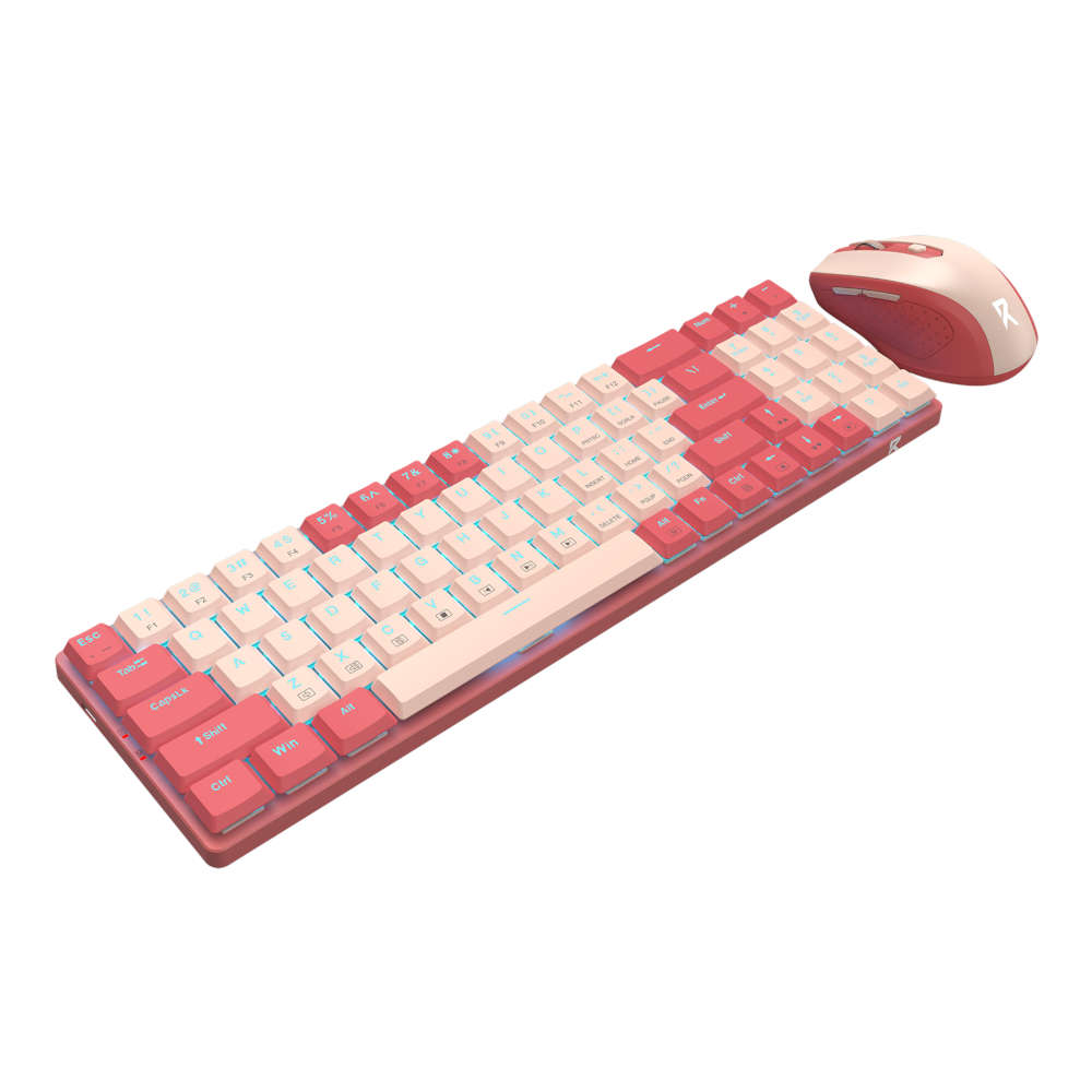 Redragon Bs8772 Wireless Keyboard And Mouse Combo - Red Pink