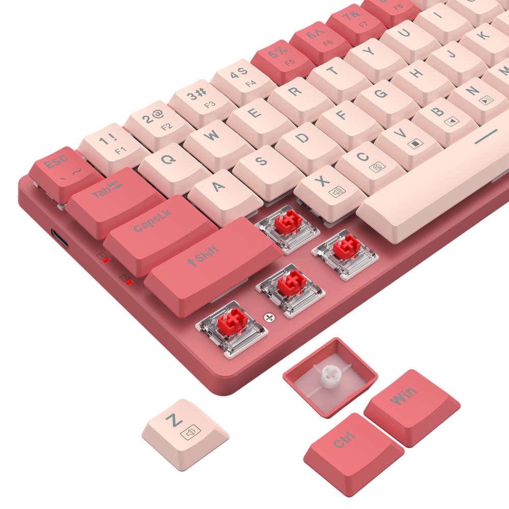 Redragon Bs8772 Wireless Keyboard And Mouse Combo - Red Pink