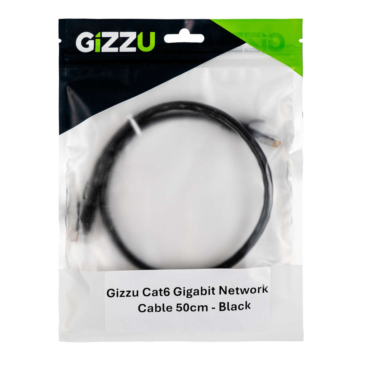 Gizzu Cat6 UTP Fly Lead Ethernet Network Cable 50cm  Black