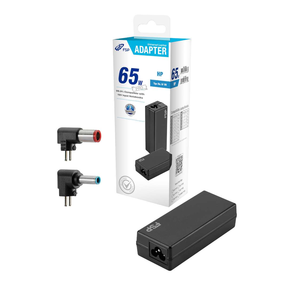 FSP PRO 65W Universal Laptop Adapter  HP