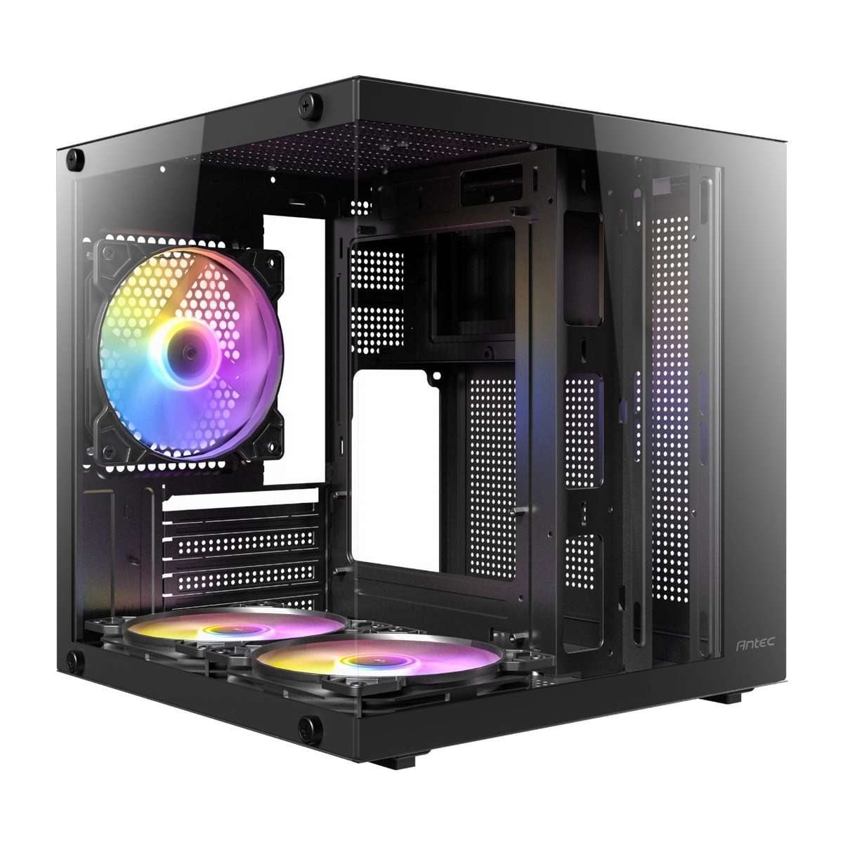 Antec VCX10M PC Case RGB Micro-ATX PC Case| ITX ARGB Mini -Tower Gaming Chassis  Black PC Case