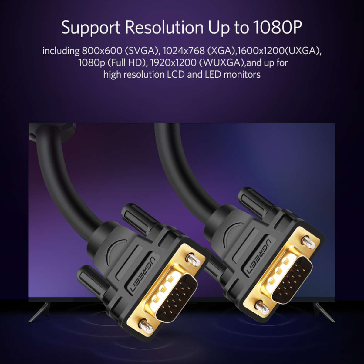 UGreen VG101 VGA Male to Male Cable 1.5M