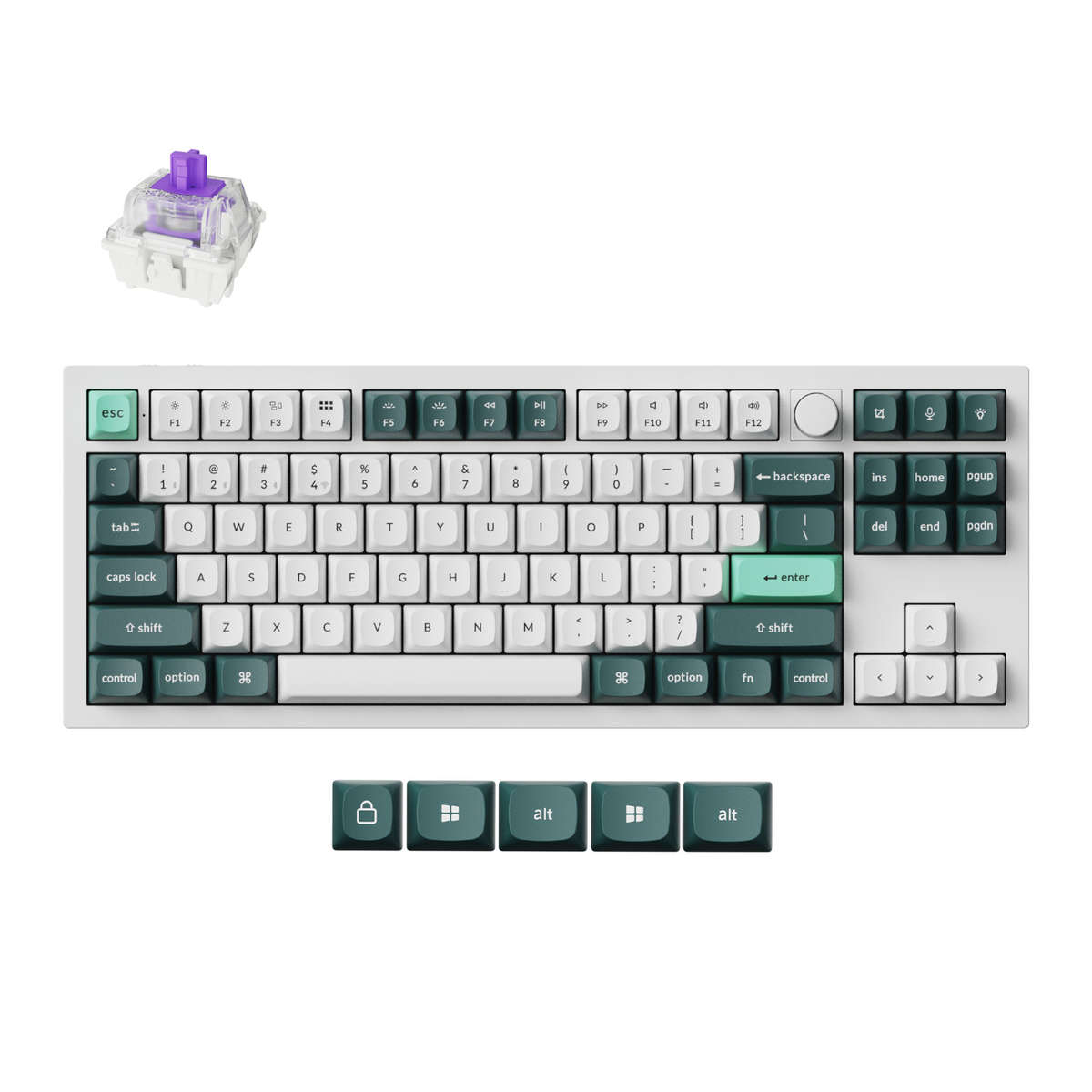 Keychron - Q3 HE QMK 80% Wireless Custom Mechanical Keyboard (Nebula Switch) - Shell White - Keyc...
