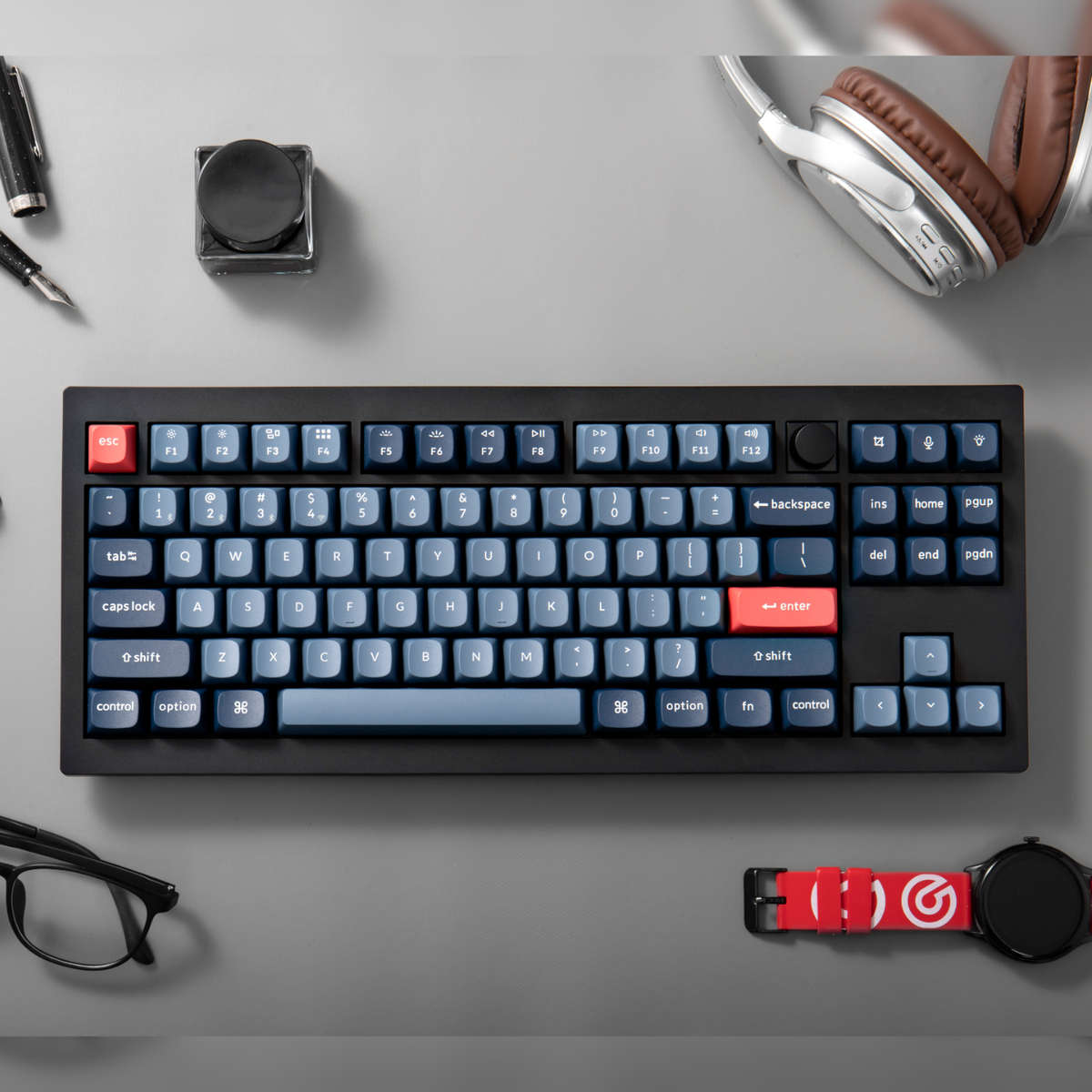 Keychron V3 Max QMK/VIA 80% Wireless Custom Mechanical Keyboard (Red Switch)  Carbon Black