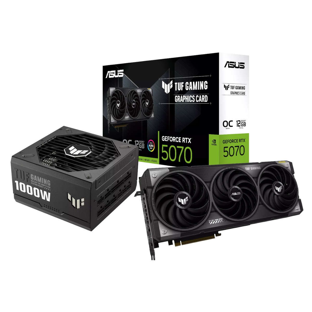 Asus TUF Gaming GeForce RTX 5070 OC Edition and 1000W 80 PLUS Gold Modular Power Supply Bundle