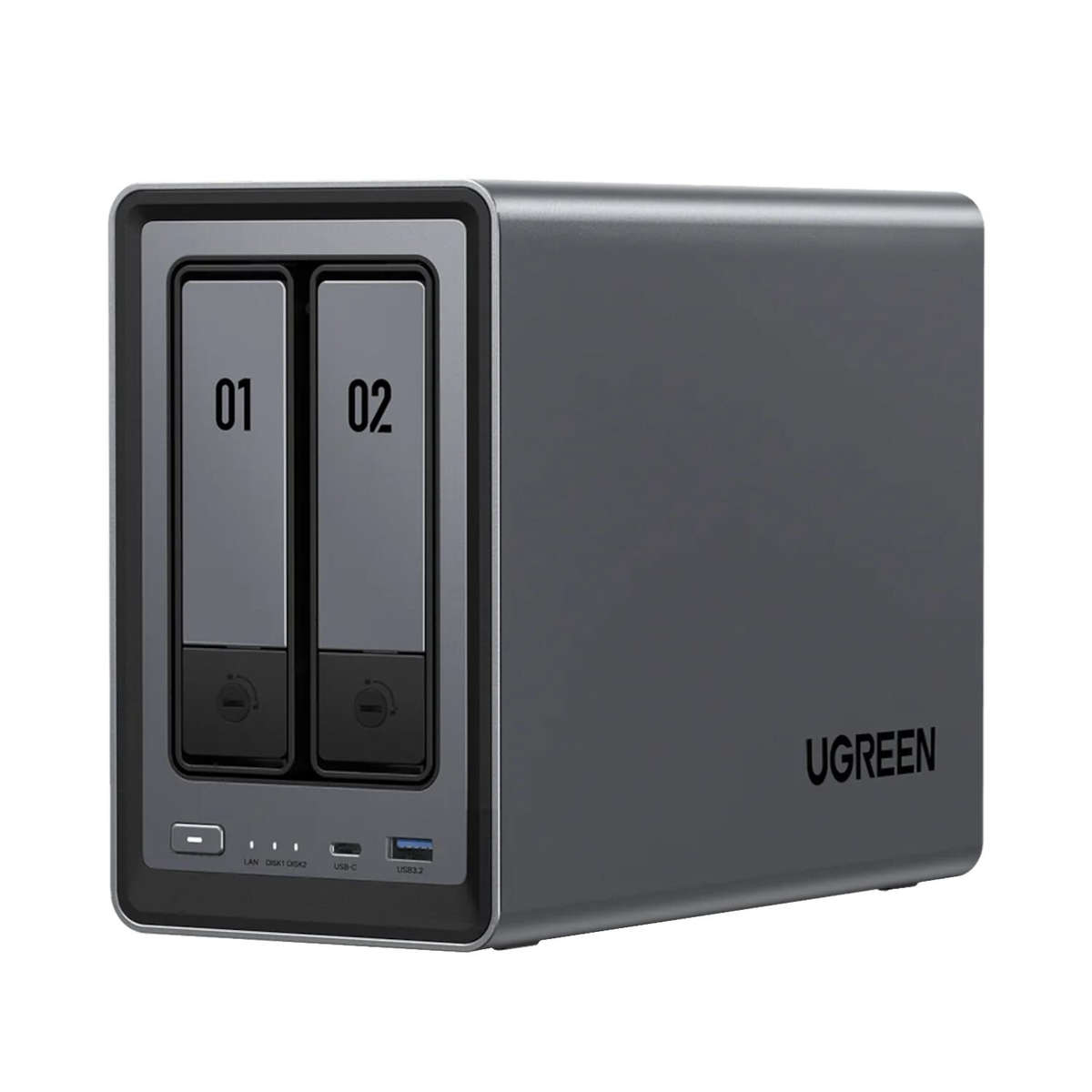 UGreen NASync DXP2800 2 Bay NAS with Seagate Ironwolf NAS 8TB SATA Hard Drive Bundle (2x 4TB)