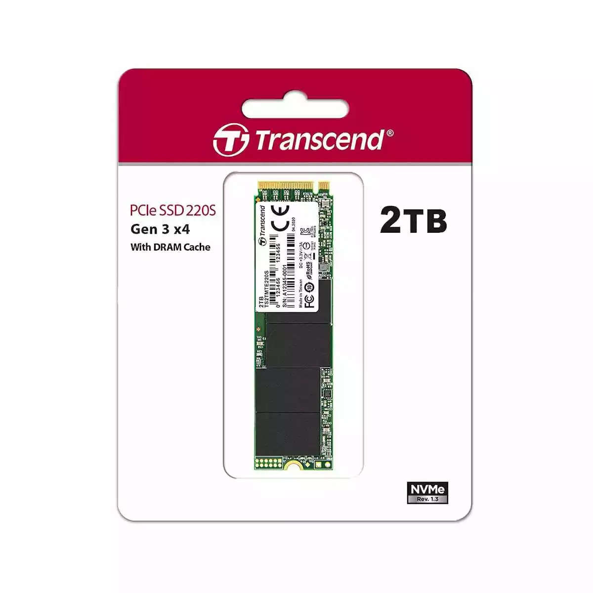2TB Transcend PCIe 220S M.2 Internal NVME GEN3 SSD - 2280