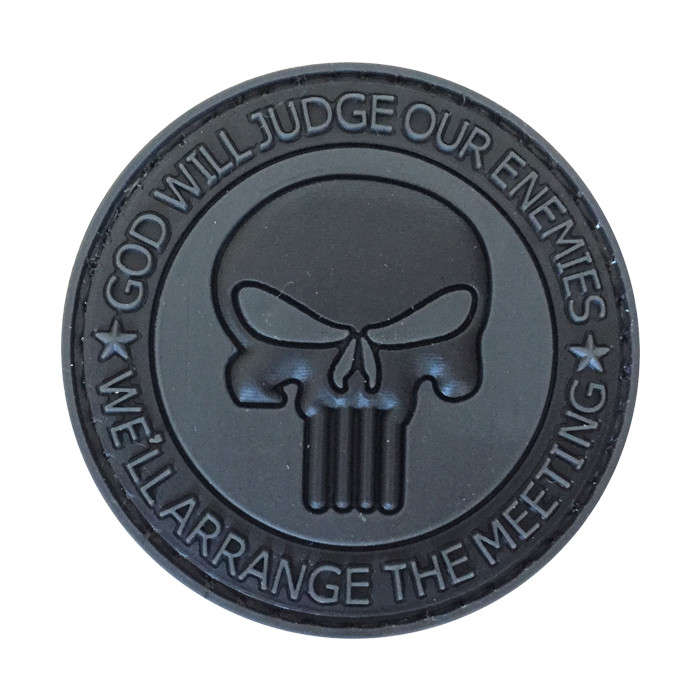 TacSpec "Arrange the Meeting Punisher" PVC Velcro Patch - Black