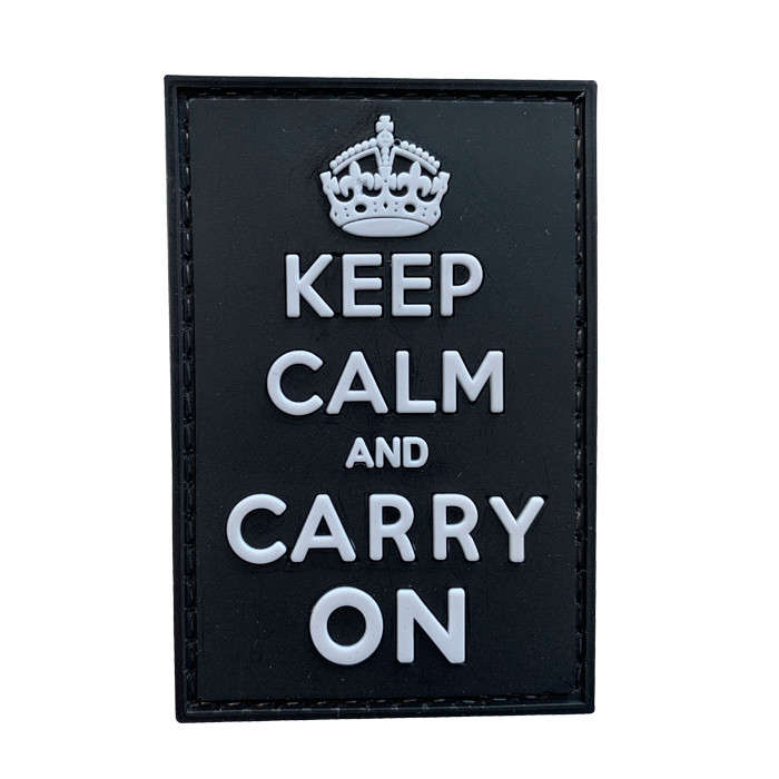TacSpec "Keep Calm" PVC Velcro Patch - White/Black