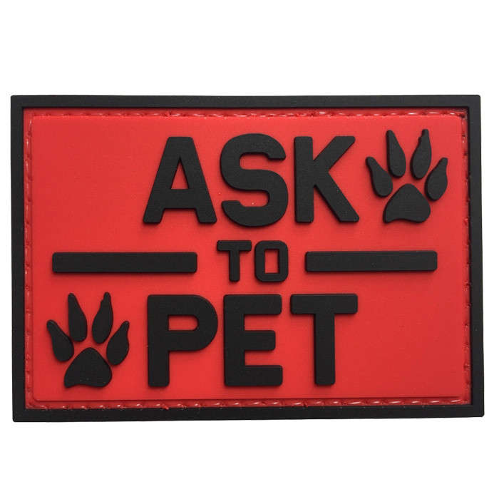 TacSpec "Ask To Pet" PVC Velcro Patch