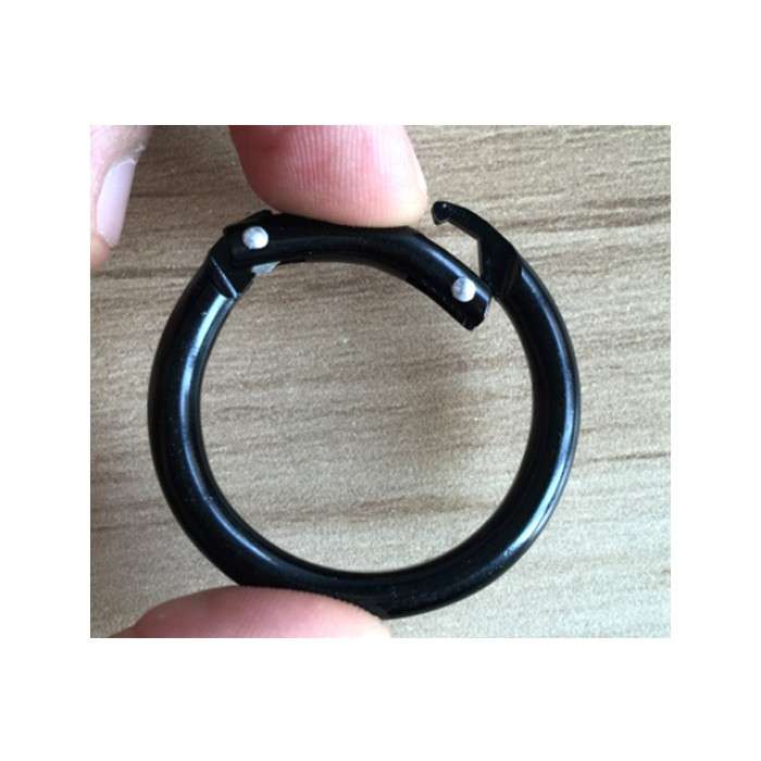 DZI 40mm Round Carabiner Snap Hook Keyring - Black