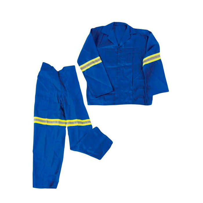 2 Piece Polycotton Conti Suit with Reflective Tape - Royal Blue