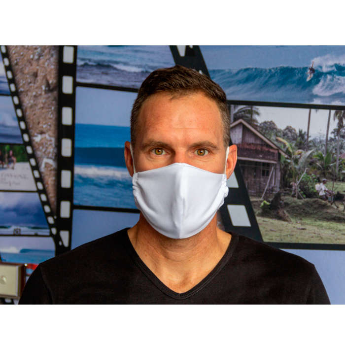 Reuseable and Washable Polyester Face Mask with Filter - White