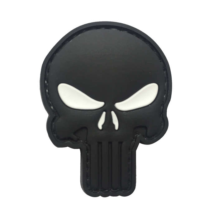 TacSpec "Cut Out Punisher" PVC Velcro Patch - Black