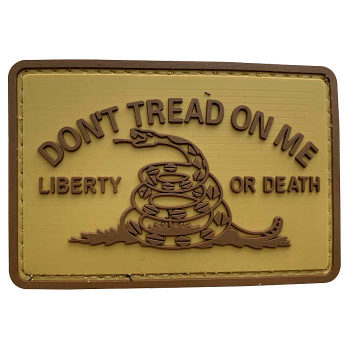 TacSpec "Don't Tread On Me" PVC Velcro Patch - Tan