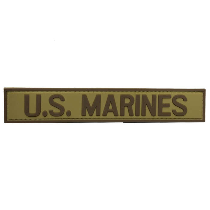 TacSpec "U.S. Marines" PVC Velcro Patch - Tan