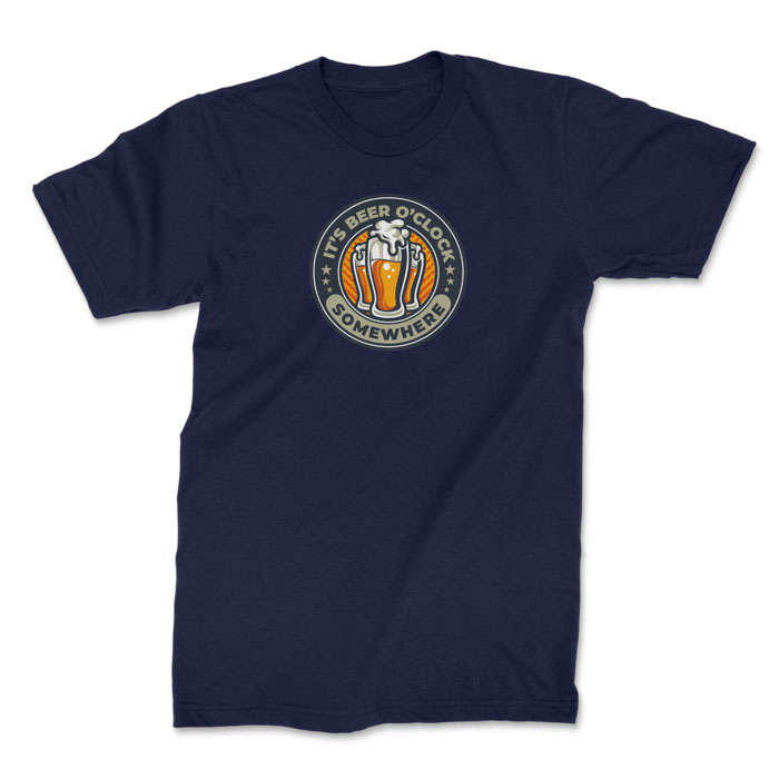 TON "Beer O'Clock" Unisex Premium T-Shirt - Navy