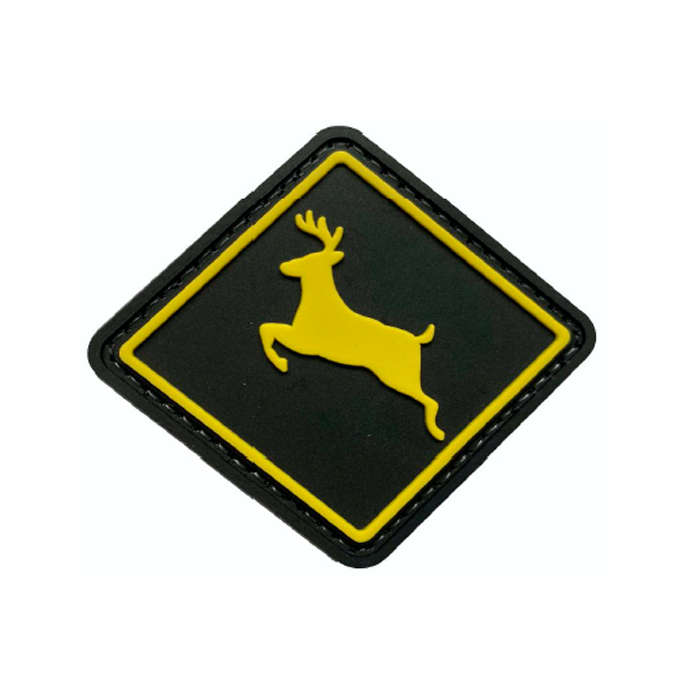 TacSpec "Running Deer" PVC Velcro Patch - Black/Yellow