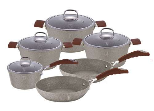 Berlinger Haus 10 Pieces Marble Coating Black Stone Touch Line Cookware Set (READ THE DESCRIPTION)