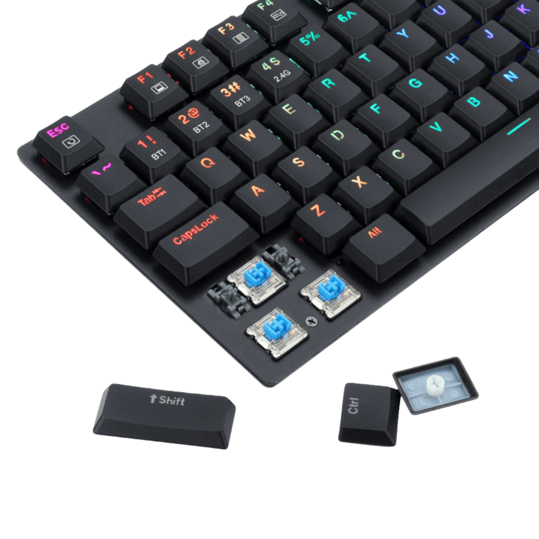Redragon APS TKL Super Slim Wired Mechanical Gaming Keyboard - Low Profile Red Switches