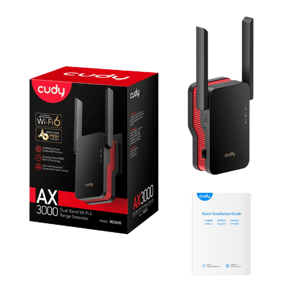 Cudy AX3000 WiFi Range Extender Wall Plug