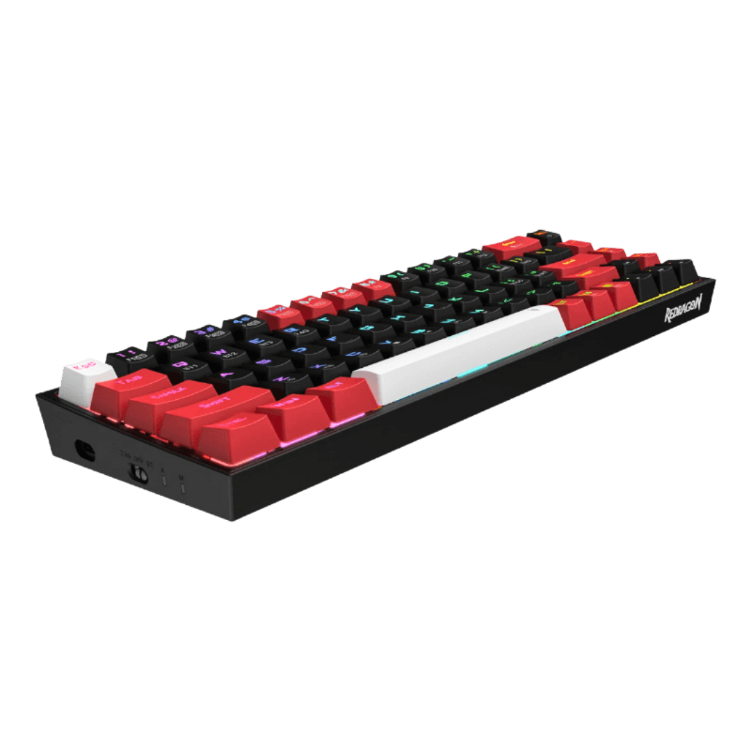REDRAGON Castor Pro 68Key Wireless Bluetooth RGB Red Switches  Black/Red