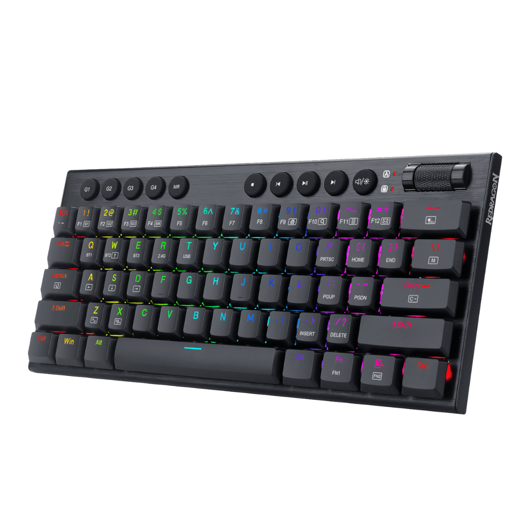 REDRAGON Horus Mini 61Key Red Switch RGB Low Profile Gaming Mechanical Keyboard  Black
