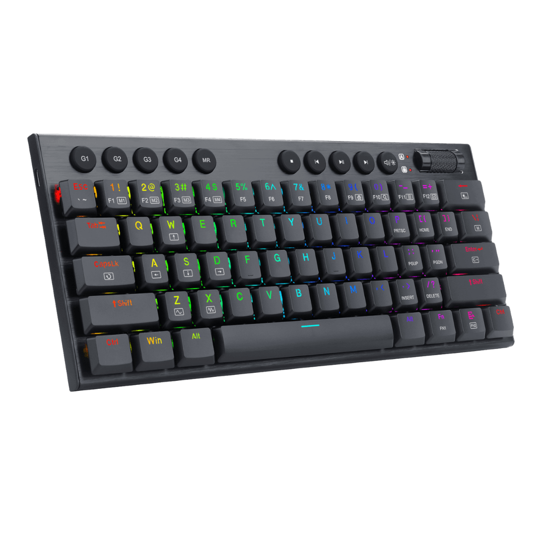 REDRAGON Horus Mini 61Key Red Switch RGB Low Profile Gaming Mechanical Keyboard  Black