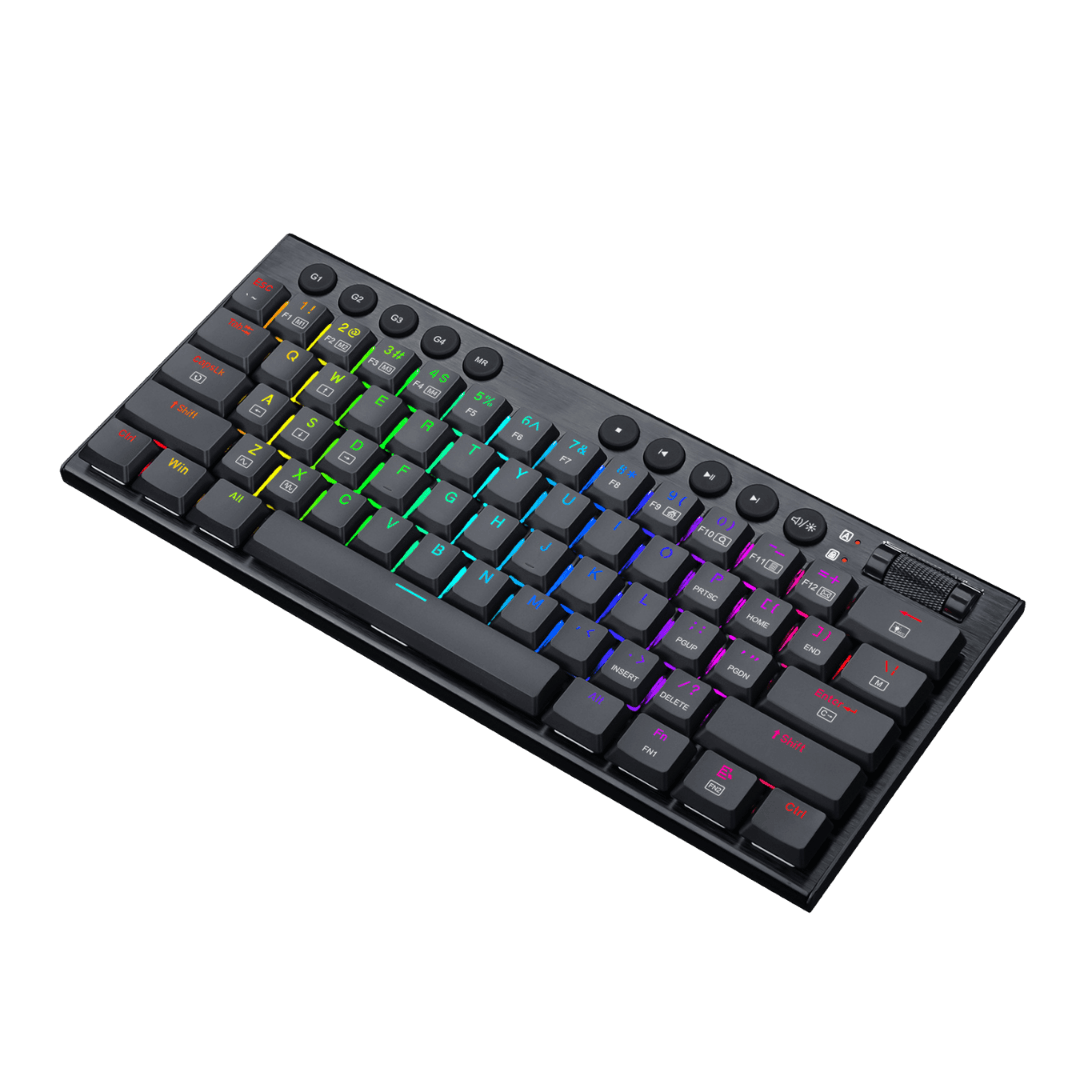 REDRAGON Horus Mini 61Key Red Switch RGB Low Profile Gaming Mechanical Keyboard  Black