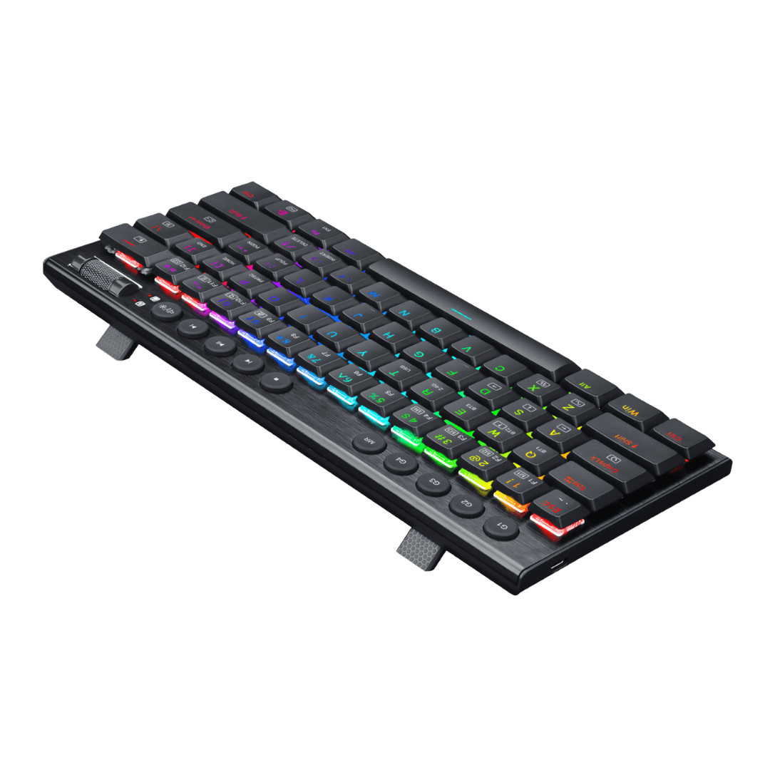 REDRAGON Horus Mini 61Key Red Switch RGB Low Profile Gaming Mechanical Keyboard  Black