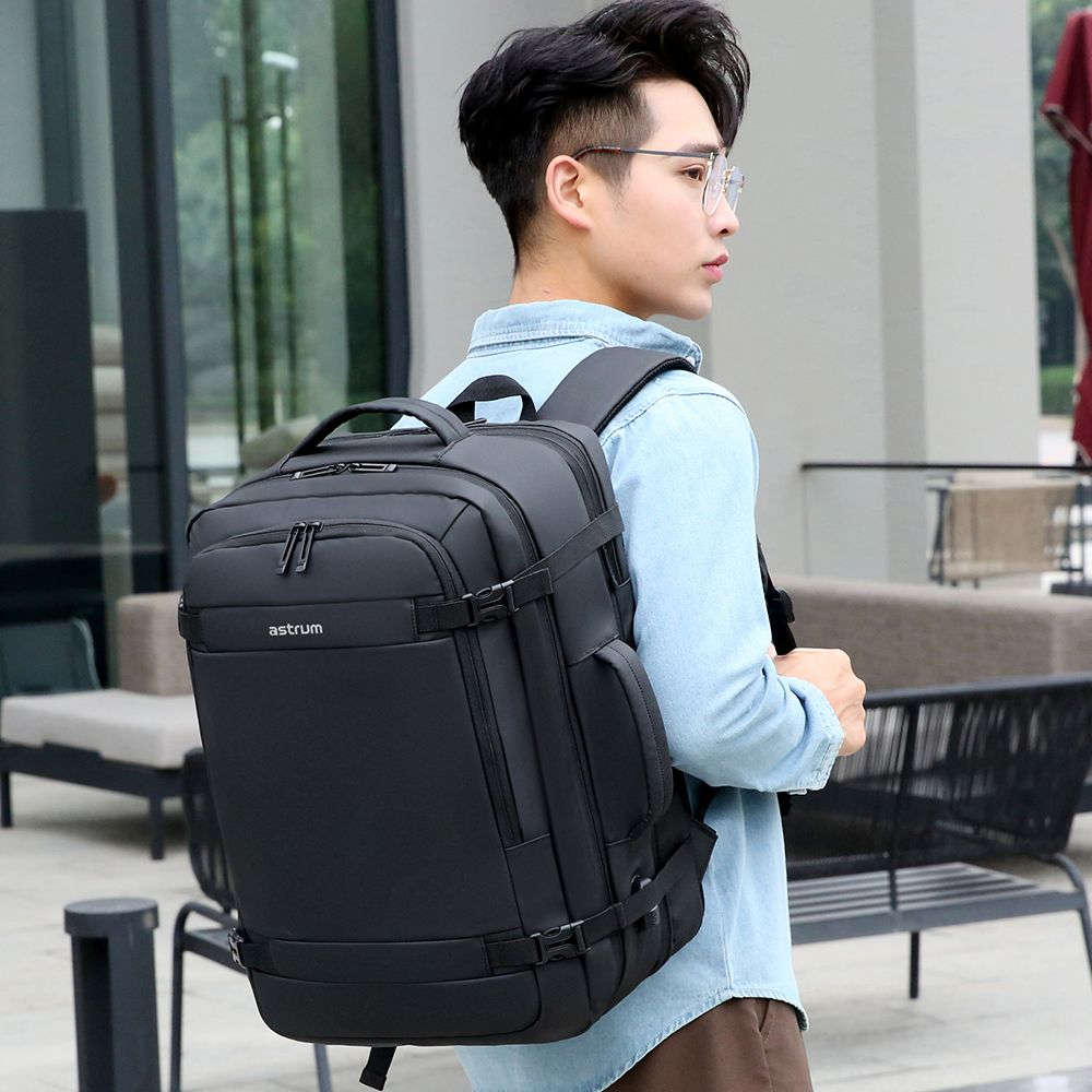 Astrum Travel Backpack PU Expandable with USB Charging Port - LB310