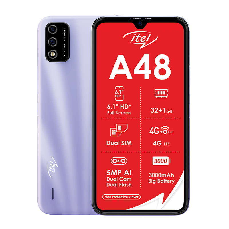 Itel A48 Dual Sim 32GB Network Locked - Gradation Purple