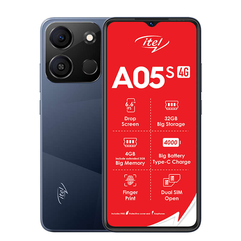 Itel A05s 4G Dual Sim 32GB Vodacom Network Locked - Black