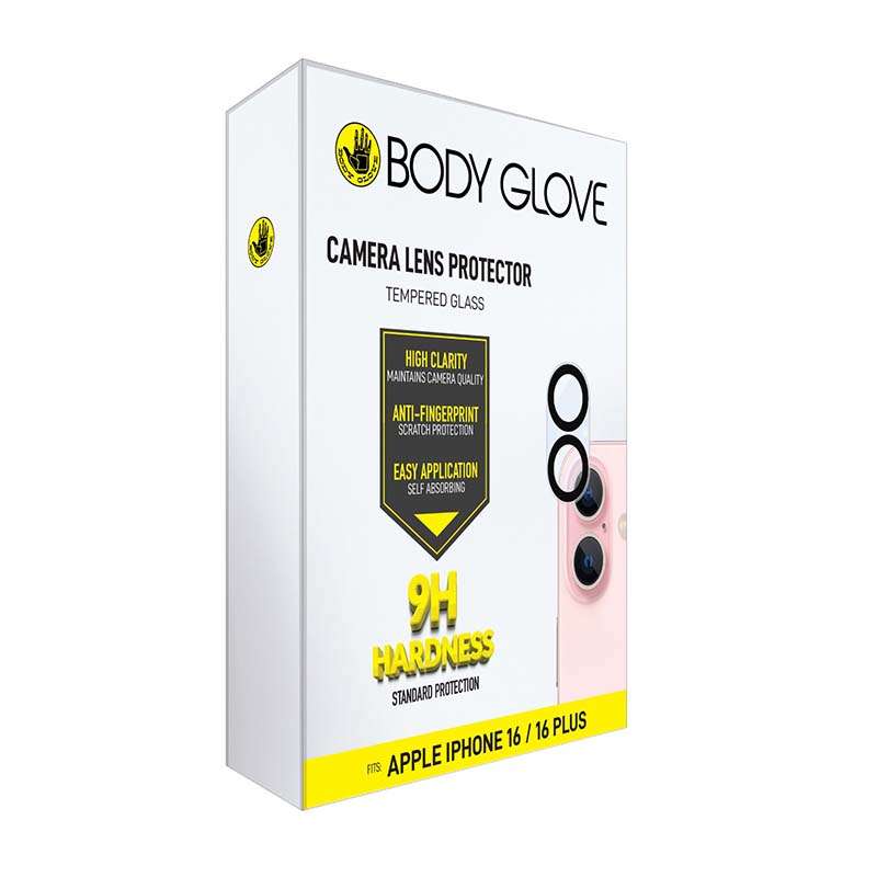 Body Glove Apple iPhone 16 / iPhone 16 Plus Camera Tempered Glass Screen Protector - Black